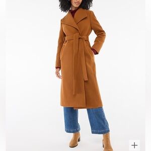 J. Crew Vibrant Rust Brown Wool-Blend Belted Coat 2